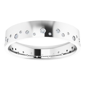 Diamond - Esra - 14K White Gold 3/8 CTW Natural Diamond Band Size 4