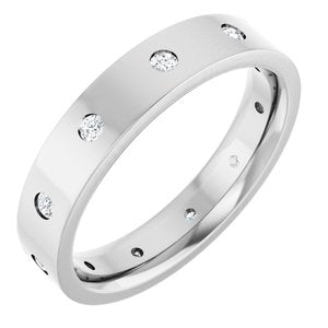 Hammered - Aiden - 14K White Gold 1/5 CTW Lab-Grown Diamond Band