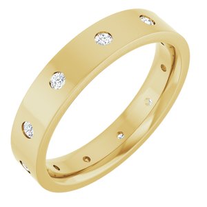 Hammered - Aiden - 14K Yellow Gold 1/5 CTW Lab-Grown Diamond Band