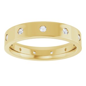 Hammered - Aiden - 14K Yellow Gold 1/5 CTW Lab-Grown Diamond Band