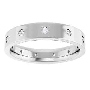Hammered - Aiden - 14K White Gold 1/5 CTW Lab-Grown Diamond Band