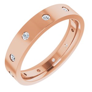 Hammered - Aiden - 14K Rose Gold 1/5 CTW Natural Diamond Band