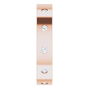 Hammered - Aiden - 14K Rose Gold 1/5 CTW Natural Diamond Band