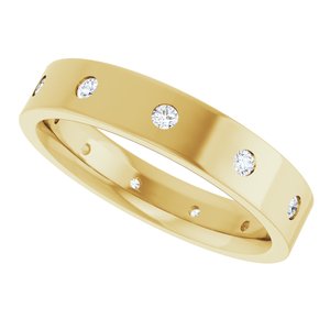Hammered - Aiden - 14K Yellow Gold 1/5 CTW Lab-Grown Diamond Band