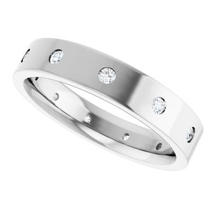 Hammered - Aiden - 14K White Gold 1/5 CTW Lab-Grown Diamond Band