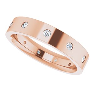 Hammered - Aiden - 14K Rose Gold 1/5 CTW Natural Diamond Band