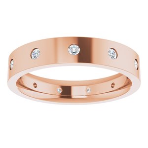 Hammered - Aiden - 14K Rose Gold 1/5 CTW Natural Diamond Band