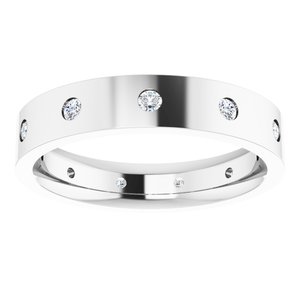Hammered - Aiden - 14K White Gold 1/5 CTW Natural Diamond Band