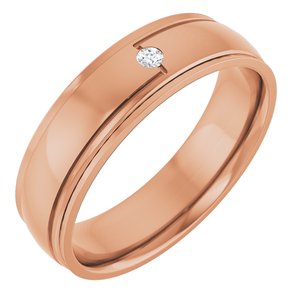 Matte - Arlo - 14K Rose Gold .03 CT Natural Diamond Band