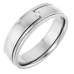 Matte - Arlo - 14K White Gold .03 CT Natural Diamond Band