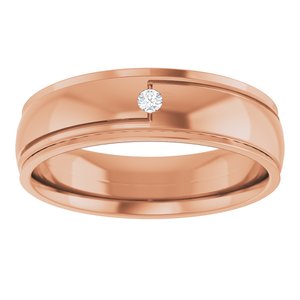 Matte - Arlo - 14K Rose Gold .03 CT Natural Diamond Band