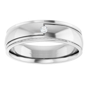Matte - Arlo - 14K White Gold .03 CT Natural Diamond Band