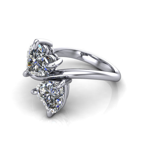 Thalia Heart Shape Classic Engagement Ring in 18K White Gold