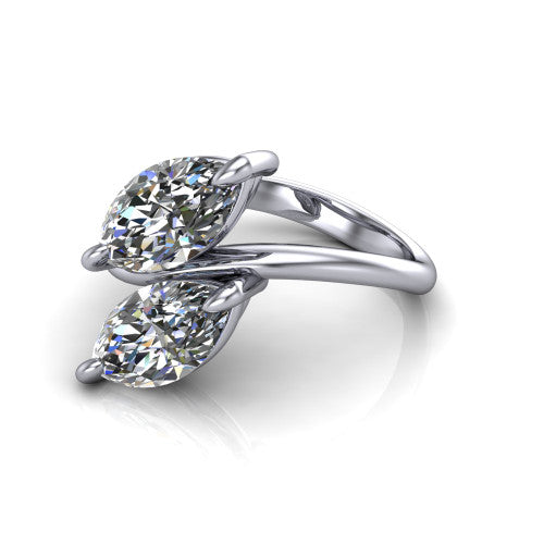 Thalia Marquise Shape Classic Engagement Ring in 14K White Gold