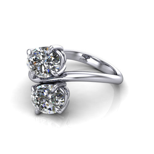 Thalia Oval Shape Classic Engagement Ring in 14K White Gold