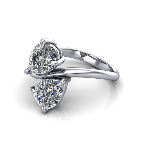 Thalia Pear Shape Classic Engagement Ring in 14K White Gold