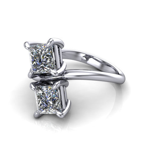 Thalia Princess Shape Classic Engagement Ring in 18K White Gold