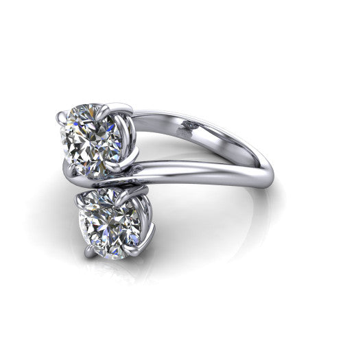 Thalia Round Shape null Engagement Ring in 14K White Gold