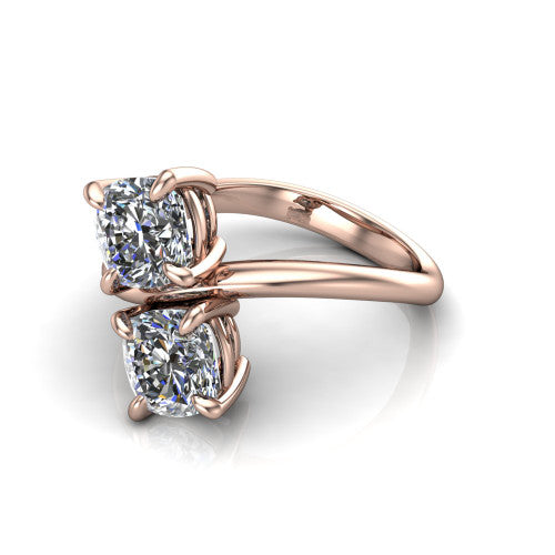 Thalia Cushion Shape Classic Engagement Ring in 14K Rose Gold