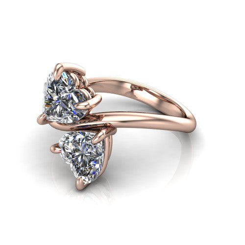 Thalia Heart Shape Classic Engagement Ring in 14K Rose Gold