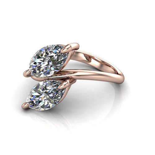 Thalia Marquise Shape Classic Engagement Ring in 14K Rose Gold