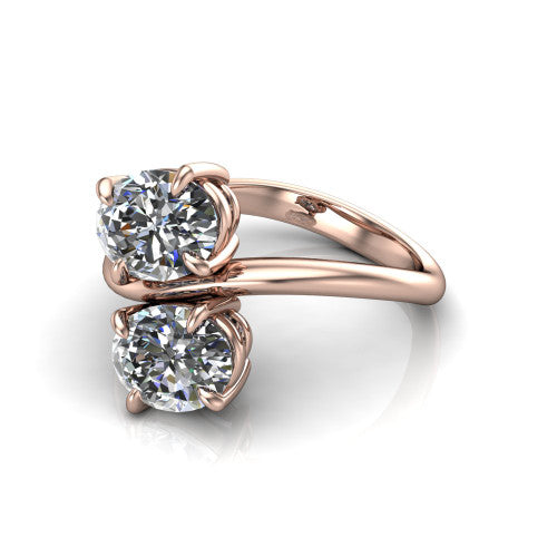 Thalia Oval Shape Classic Engagement Ring in 14K Rose Gold
