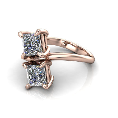 Thalia Princess Shape Classic Engagement Ring in 18K Rose Gold