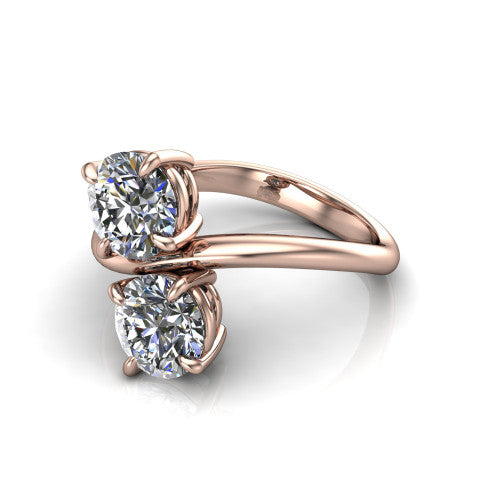 Thalia Round Shape null Engagement Ring in 14K Rose Gold