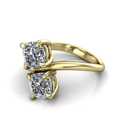 Thalia Cushion Shape Classic Engagement Ring in 18K Yellow Gold