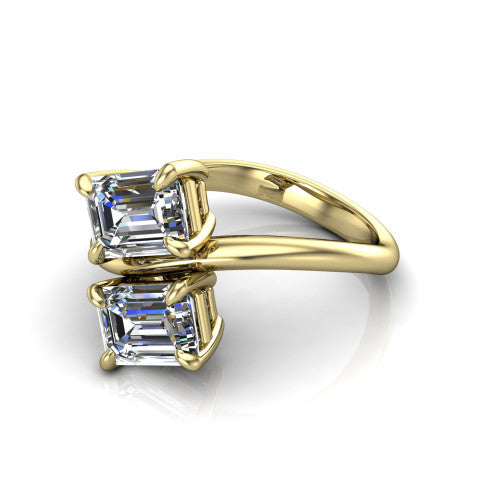 Thalia Emerald Shape Classic Engagement Ring in 18K Yellow Gold