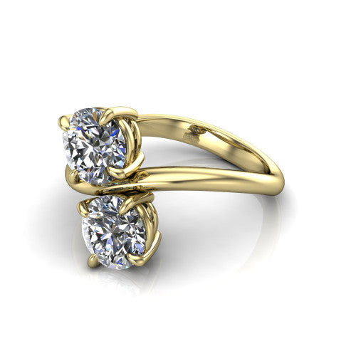 Thalia Round Shape null Engagement Ring in 14K Yellow Gold