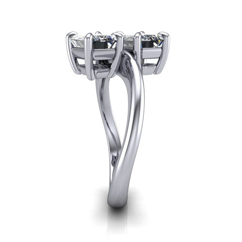 Thalia Emerald Shape Classic Engagement Ring in Platinum