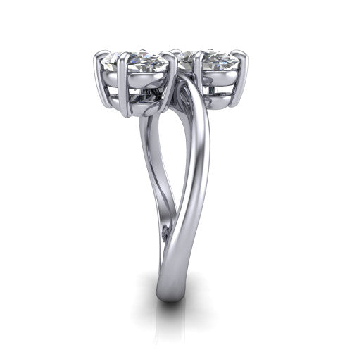 Thalia Oval Shape Classic Engagement Ring in 14K White Gold