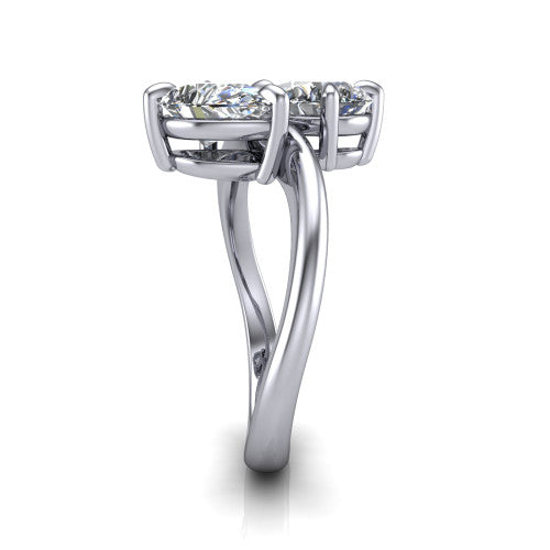 Thalia Pear Shape Classic Engagement Ring in 14K White Gold