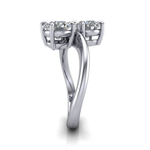Thalia Round Shape null Engagement Ring in 18K White Gold