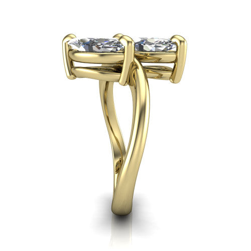 Thalia Marquise Shape Classic Engagement Ring in 14K Yellow Gold