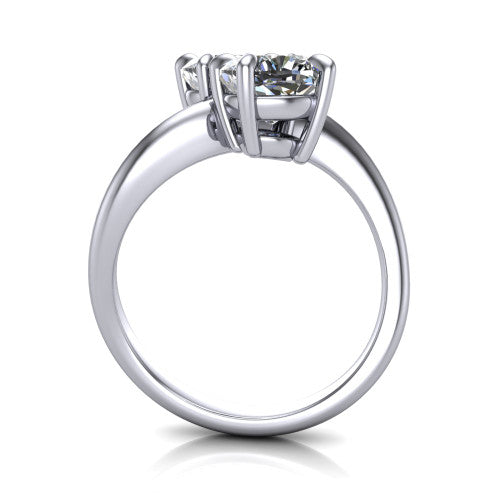 Thalia Cushion Shape Classic Engagement Ring in 14K White Gold