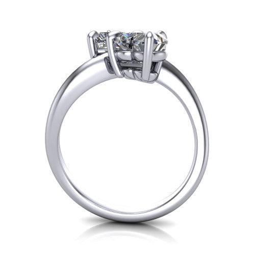 Thalia Heart Shape Classic Engagement Ring in 18K White Gold