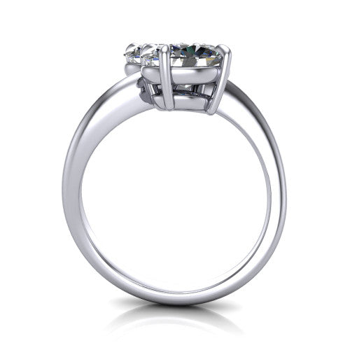 Thalia Oval Shape Classic Engagement Ring in 14K White Gold