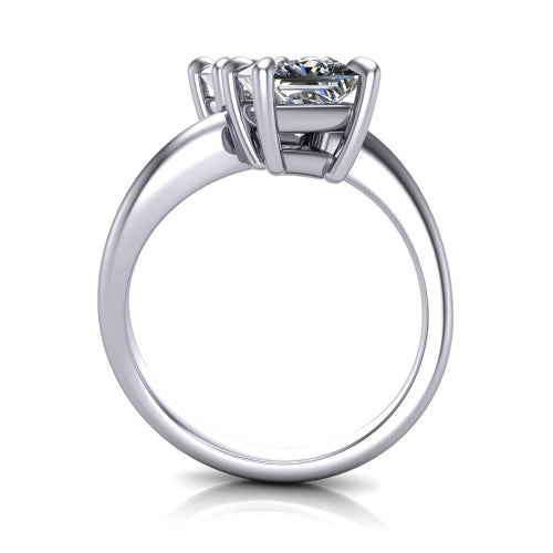 Thalia Princess Shape Classic Engagement Ring in 14K White Gold