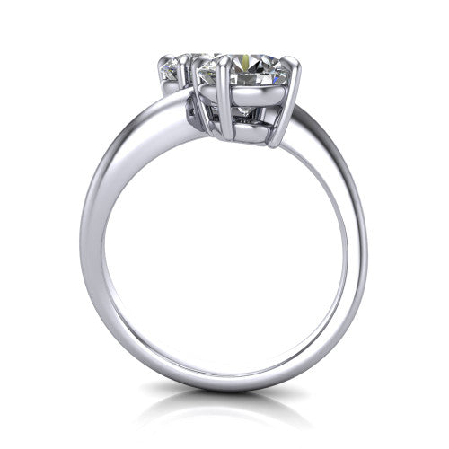 Thalia Round Shape null Engagement Ring in 14K White Gold