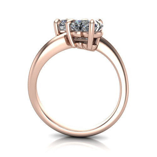 Thalia Heart Shape Classic Engagement Ring in 18K Rose Gold