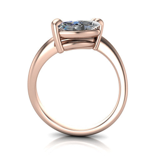 Thalia Marquise Shape Classic Engagement Ring in 18K Rose Gold