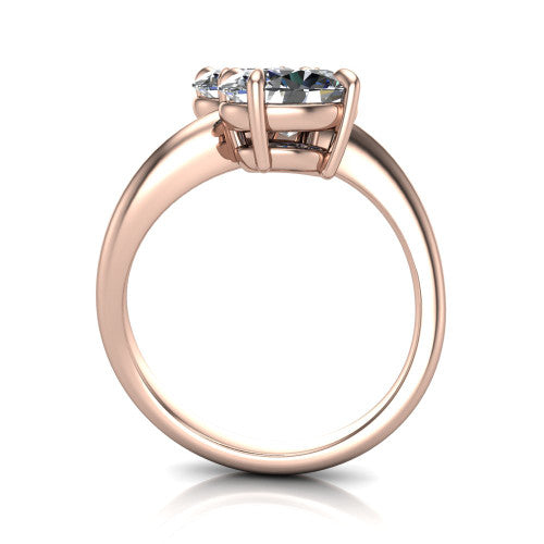 Thalia Oval Shape Classic Engagement Ring in 14K Rose Gold