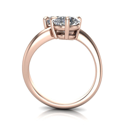 Thalia Pear Shape Classic Engagement Ring in 18K Rose Gold