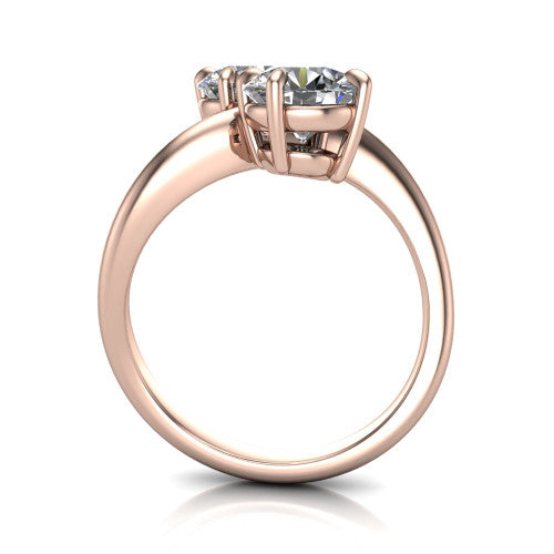 Thalia Round Shape null Engagement Ring in 14K Rose Gold