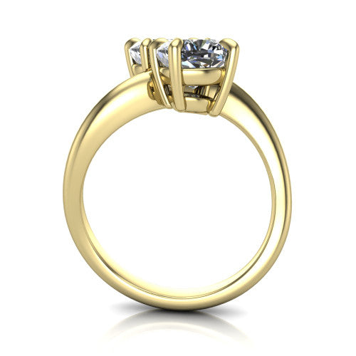 Thalia Cushion Shape Classic Engagement Ring in 14K Yellow Gold
