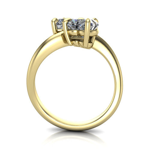 Thalia Heart Shape Classic Engagement Ring in 14K Yellow Gold