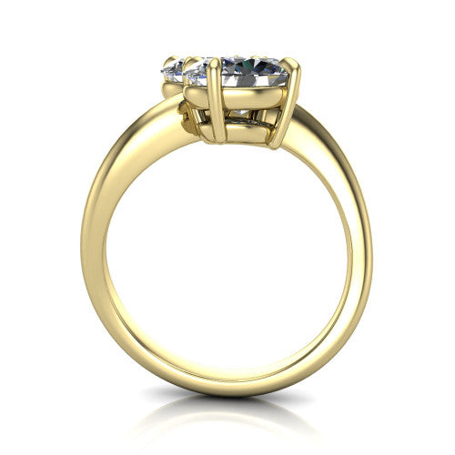 Thalia Oval Shape Classic Engagement Ring in 18K Yellow Gold