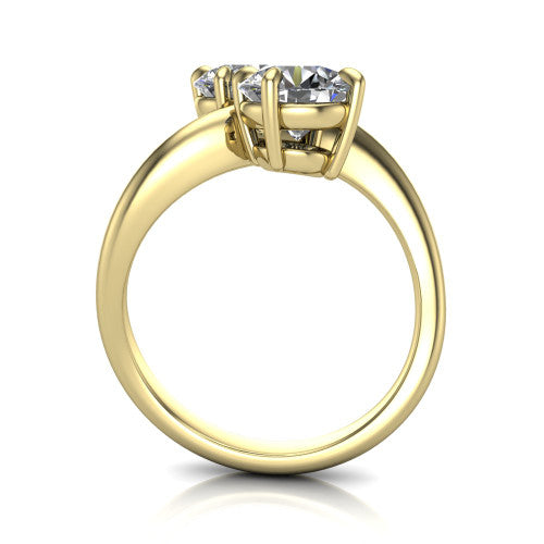 Thalia Round Shape null Engagement Ring in 18K Yellow Gold